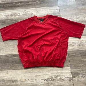 Footjoy Windbreaker Red‎ Mens L Short Sleeve V-Neck  Sporty Golf Jacket Light